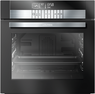 Black Built-In Single Multifunction Oven GEBD47000 | Grundig UK